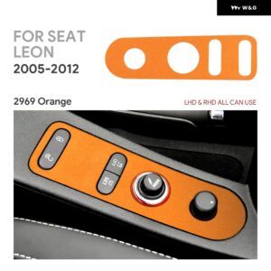 SEAT LEON ALTEA 2005 - 12 LHD RHD 車ドアロック ギア シフト アクセサリー トップスエード トリム ステッカー - Orange 4 Hole