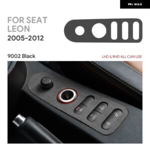 SEAT LEON ALTEA 2005 - 12 LHD RHD 車ドアロック ギア シフト アクセサリー トップスエード トリム ステッカー - Black 5 Hole