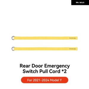 テスラ モデル3 ハイランド モデルY ジュニパー 2021-2025 リアドア 緊急ロープ 延長 手動ドアリリース 緊急安全 - 2PCS