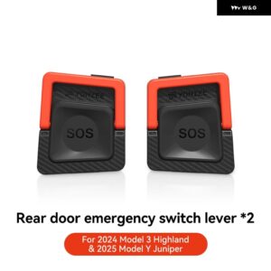 テスラ モデル3 ハイランド モデルY ジュニパー 2021-2025 リアドア 緊急ロープ 延長 手動ドアリリース 緊急安全 - M3 Highland 2024
