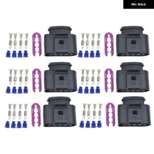 イグニッション コイルコネクタリペアキット ワイヤー ハーネス プラグ アウディ VW SKODA SEAT FORD 1J0973724 2011340 8K0973724 4B0973724 1J0998724 - 6 Sets No Wire