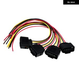 イグニッション コイルコネクタリペアキット ワイヤー ハーネス プラグ アウディ VW SKODA SEAT FORD 1J0973724 2011340 8K0973724 4B0973724 1J0998724 - 4PCS with wires
