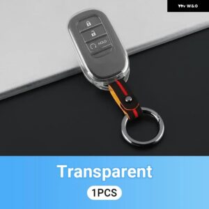TPUクリア車キーケースカバー ホンダ CRV 2023 2024 2025 CR-V 第6世代ハイブリッドアクセサリー ホルダー シェルキー チェーン - Transparent