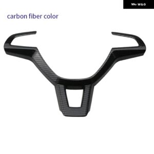 ABS カー ステアリングホイール 装飾 パネル トリム シュコダ オクタビア 2017 ファビア 2016 2017 ラピッド スペースバック 2016 カーアクセサリー - Carbon fiber color