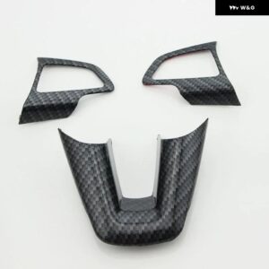 ABS 車用 ステアリングホイール 装飾 トリム スパンコール ステッカー フォード フォーカス 4 MK4 2014-2018 カーアクセサリー - carbon fiber