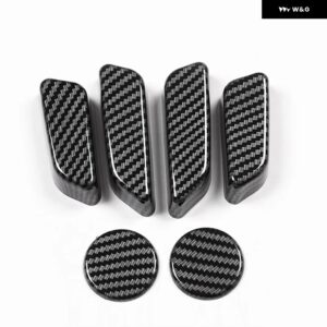 テスラ モデル3 モデルY カーボンカラー シート調整スイッチ ボタン トリム カバー ブラック ABS 車内アクセサリー - carbon fiber