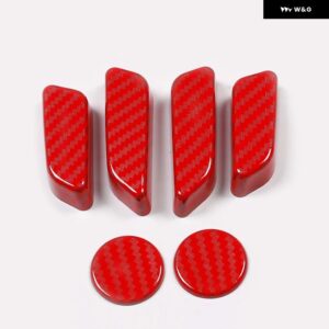 テスラ モデル3 モデルY カーボンカラー シート調整スイッチ ボタン トリム カバー ブラック ABS 車内アクセサリー - red