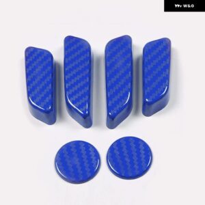 テスラ モデル3 モデルY カーボンカラー シート調整スイッチ ボタン トリム カバー ブラック ABS 車内アクセサリー - blue