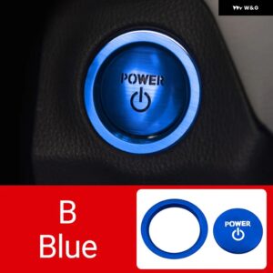 トヨタ RAV4 2019 - 24 XA50 ハイブリッドカー スタートストップ エンジン イグニッション プッシュ ボタン カバー ステッカー アクセサリー - B blue