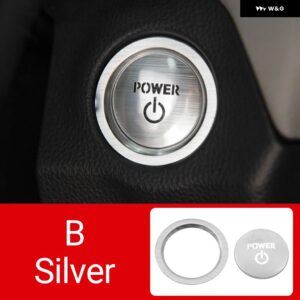 トヨタ RAV4 2019 - 24 XA50 ハイブリッドカー スタートストップ エンジン イグニッション プッシュ ボタン カバー ステッカー アクセサリー - B Silver