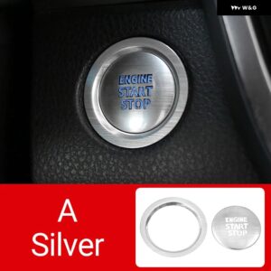 トヨタ RAV4 2019 - 24 XA50 ハイブリッドカー スタートストップ エンジン イグニッション プッシュ ボタン カバー ステッカー アクセサリー - A Silver