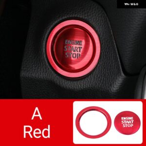 トヨタ RAV4 2019 - 24 XA50 ハイブリッドカー スタートストップ エンジン イグニッション プッシュ ボタン カバー ステッカー アクセサリー - A red