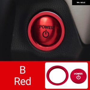 トヨタ RAV4 2019 - 24 XA50 ハイブリッドカー スタートストップ エンジン イグニッション プッシュ ボタン カバー ステッカー アクセサリー - B red