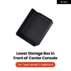テスラ モデル3 ハイランド 2024 センター コンソール 下 収納 オーガナイザー 内装 収納 ボックス オーガナイザー アクセサリー - Front lower Box