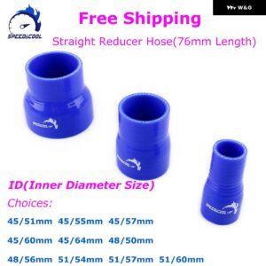 ストレートリデューサーホース 汎用 シリコン クーラント インタークーラー パイプ チューブ ホース 45MM 50MM 51MM 55MM 56MM 57MM 60MM 64MM - ID45-51mm 3Ply