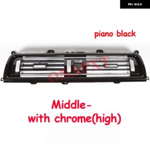 LHD ピアノブラック BMW 5シリーズ F10 F11 F18 520I 525I 528I 530I フロントリア コンソール グリル ダッシュAC エアコン ベント - centre with chrome