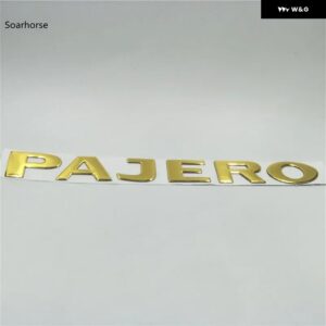 PAJERO ゴールド 3D 文字 リアブート トランク テールゲート エンブレム ネームプレート デカール カーアクセサリー - Gold
