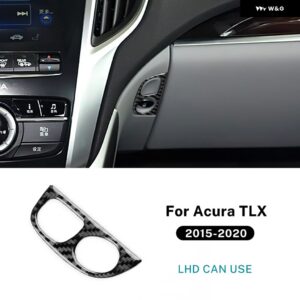 ACURA TLX 2015 - 20 LHD 車用副パイロット グローブ ボックス スイッチ トリム アクセサリー リアルソフトカーボン ステッカー - For LHD Black Carbon