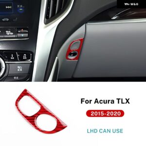 ACURA TLX 2015 - 20 LHD 車用副パイロット グローブ ボックス スイッチ トリム アクセサリー リアルソフトカーボン ステッカー - For LHD Red Carbon