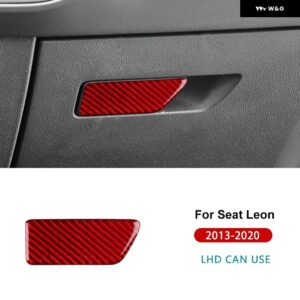 SEAT レオン 2013 - 20 LHD RHD 車フロント助手席 ボックス スイッチ リアルソフトカーボン ステッカー トリム - For LHD Red