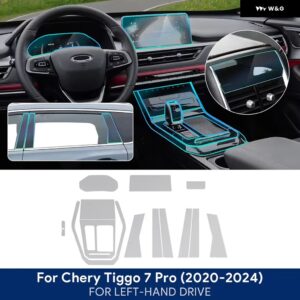 TPU CHERY TIGGO 7 PRO 2020-2024 カーナビゲーションスクリーンフィルム ギア ボックス ステッカー 傷防止 内装アクセサリー - whole set B LHD