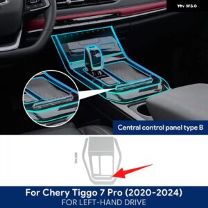TPU CHERY TIGGO 7 PRO 2020-2024 カーナビゲーションスクリーンフィルム ギア ボックス ステッカー 傷防止 内装アクセサリー - gearbox B LHD