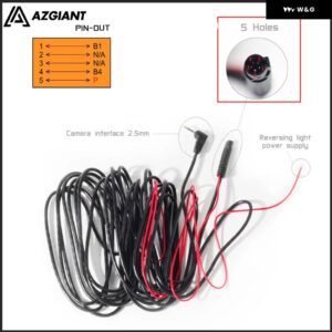 5ピン5穴6/10メートルロングラインドライビングレコーダーリアレンズ 延長 ケーブル ドライビングレコーダーGPSリアビュー カメラ - 6m