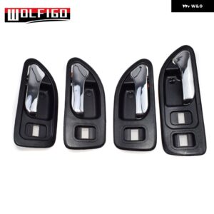 クローム/ブラック インテリア ドアハンドル 1994 1995 1996 1997 アコード 72165SV4003ZA 72125SV4013Z 72665-SV4-013ZC - Front Rear 4PCS