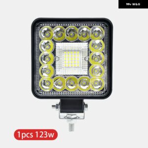オートワークライト 99W 123W LEDライト ラウンドスクエアLED オフロード LEDバー 4インチ スポットフラッド フォグランプ 12V 24V オフロード 4X4 1/2/4個 - type B 123w 1pcs