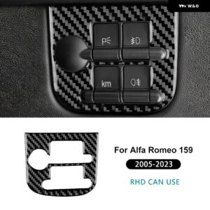 アルファロメオ 159 2005-2017 - 23 LHD RHD 車用 ヘッドライト スイッチ フレーム リアルソフトカーボン ステッカー - For RHD Black Carbon