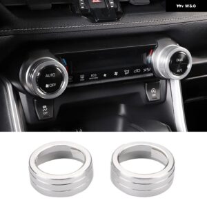 トヨタ RAV4 2019 - 24 RAV 4 XA50 ハイブリッドカー エアコン スイッチノブリングカバー インテリア アクセサリー - Silver