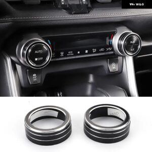 トヨタ RAV4 2019 - 24 RAV 4 XA50 ハイブリッドカー エアコン スイッチノブリングカバー インテリア アクセサリー - black
