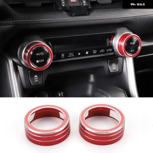 トヨタ RAV4 2019 - 24 RAV 4 XA50 ハイブリッドカー エアコン スイッチノブリングカバー インテリア アクセサリー - red