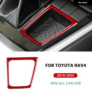 トヨタ RAV4 XA50 2019 - 24 2025 LHD RHD カーパートナーストレージ ボックス パネル リアルソフトカーボン ステッカー - For RHD Red Carbon