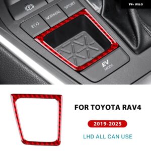 トヨタ RAV4 XA50 2019 - 24 2025 LHD RHD カーパートナーストレージ ボックス パネル リアルソフトカーボン ステッカー - For LHD Red Carbon