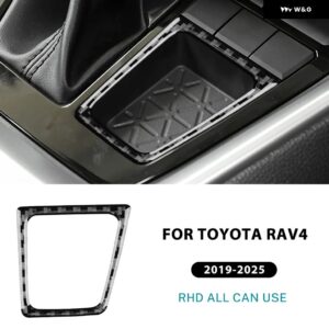 トヨタ RAV4 XA50 2019 - 24 2025 LHD RHD カーパートナーストレージ ボックス パネル リアルソフトカーボン ステッカー - For RHD Black Carbon