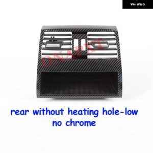 LHD BMW 5シリーズ F10 F11 F18 フロント エアコン ACベント アウトレット グリル パネル カバー カーボン ピアノブラック クロームなし - carbon--rear No hole