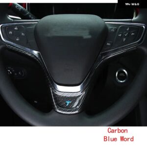 ABS カー ステアリングホイール カバー スパンコール トリム ステッカー シボレー エクイノックス 2017-2022年式 カーアクセサリー - carbon fibre blue