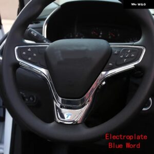 ABS カー ステアリングホイール カバー スパンコール トリム ステッカー シボレー エクイノックス 2017-2022年式 カーアクセサリー - electroplate blue T