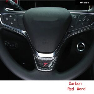 ABS カー ステアリングホイール カバー スパンコール トリム ステッカー シボレー エクイノックス 2017-2022年式 カーアクセサリー - Matt silver red T