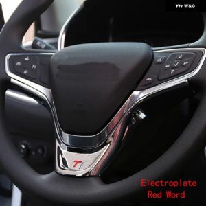ABS カー ステアリングホイール カバー スパンコール トリム ステッカー シボレー エクイノックス 2017-2022年式 カーアクセサリー - electroplate red T