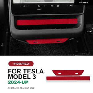 イタリアントップスエード リアエア アウトレット トリム パネル ステッカー テスラ モデル3 ハイランド 2024年以降 装飾 車内アクセサリー - 4996 Highland