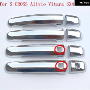 カーアクセサリー ABSクローム 車 ドアハンドル ボウルカバー トリム ドアハンドル トリム スズキ S-CROSS アリビオ ビターラ SX4 スイフト - 1