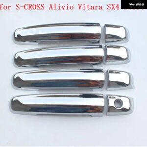 カーアクセサリー ABSクローム 車 ドアハンドル ボウルカバー トリム ドアハンドル トリム スズキ S-CROSS アリビオ ビターラ SX4 スイフト - 2