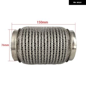 ステンレス SUS304 排気フレックス パイプ チューブ フレックスカプラー インターロック付き 超フレキシブル 51X150MM 63X100MM 63X150MM 76X100MM - 76X150mm