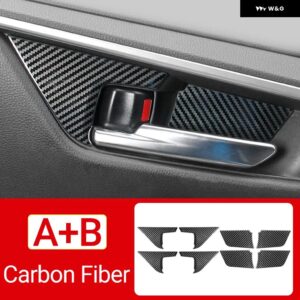 トヨタ RAV4 XA50 2019 - 24 RAV 4 ハイブリッド車 インナードアボウル ハンドル フレーム トリム カバー ステッカー アクセサリー - A and B Carbon 8pcs
