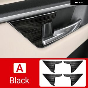 トヨタ RAV4 XA50 2019 - 24 RAV 4 ハイブリッド車 インナードアボウル ハンドル フレーム トリム カバー ステッカー アクセサリー - A Black 4pcs