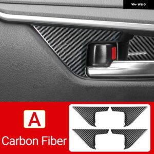トヨタ RAV4 XA50 2019 - 24 RAV 4 ハイブリッド車 インナードアボウル ハンドル フレーム トリム カバー ステッカー アクセサリー - A Carbon 4pcs