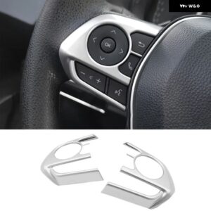 トヨタ ハリアー ヴェンザ クラウン RAV4 XA50 カムリ XV70 2019 - 24 車用 ステアリングホイール ボタン カバー アクセサリー - Silver