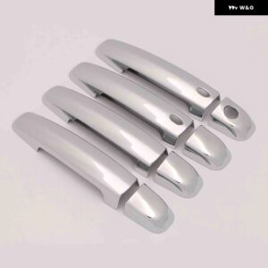 スズキ スイフト 2005-2017 クロームカーボン カー ドアハンドル カバー トリム ステッカー スタイリング アクセサリー - silver 2 buttons